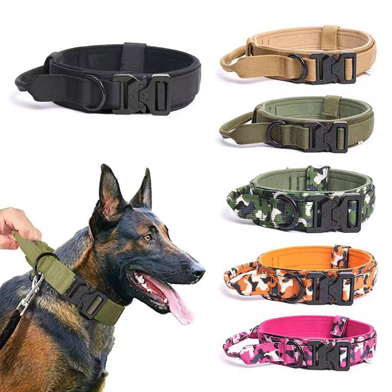 Pet Collar Tactical Collar Outdoor Training Adjustable Explosion-proof Dash Collar Tactical Dog Collar Leash